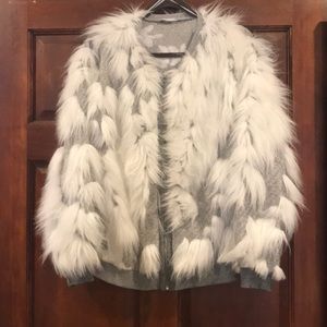 Zara zip up furry sweater/jacket